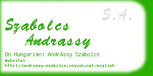 szabolcs andrassy business card